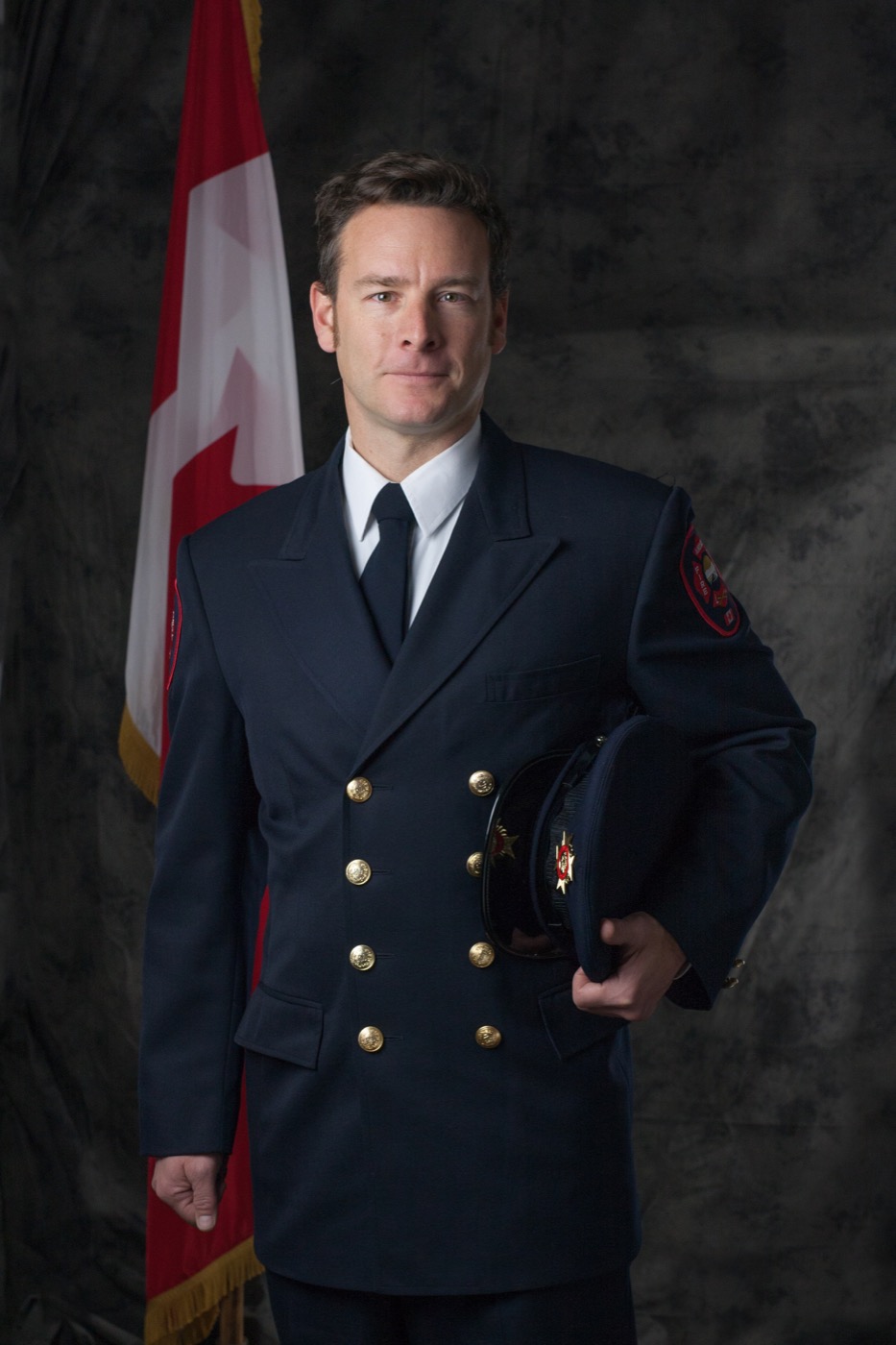 Paul Sunderland in Airdrie Fire Department dress uniform